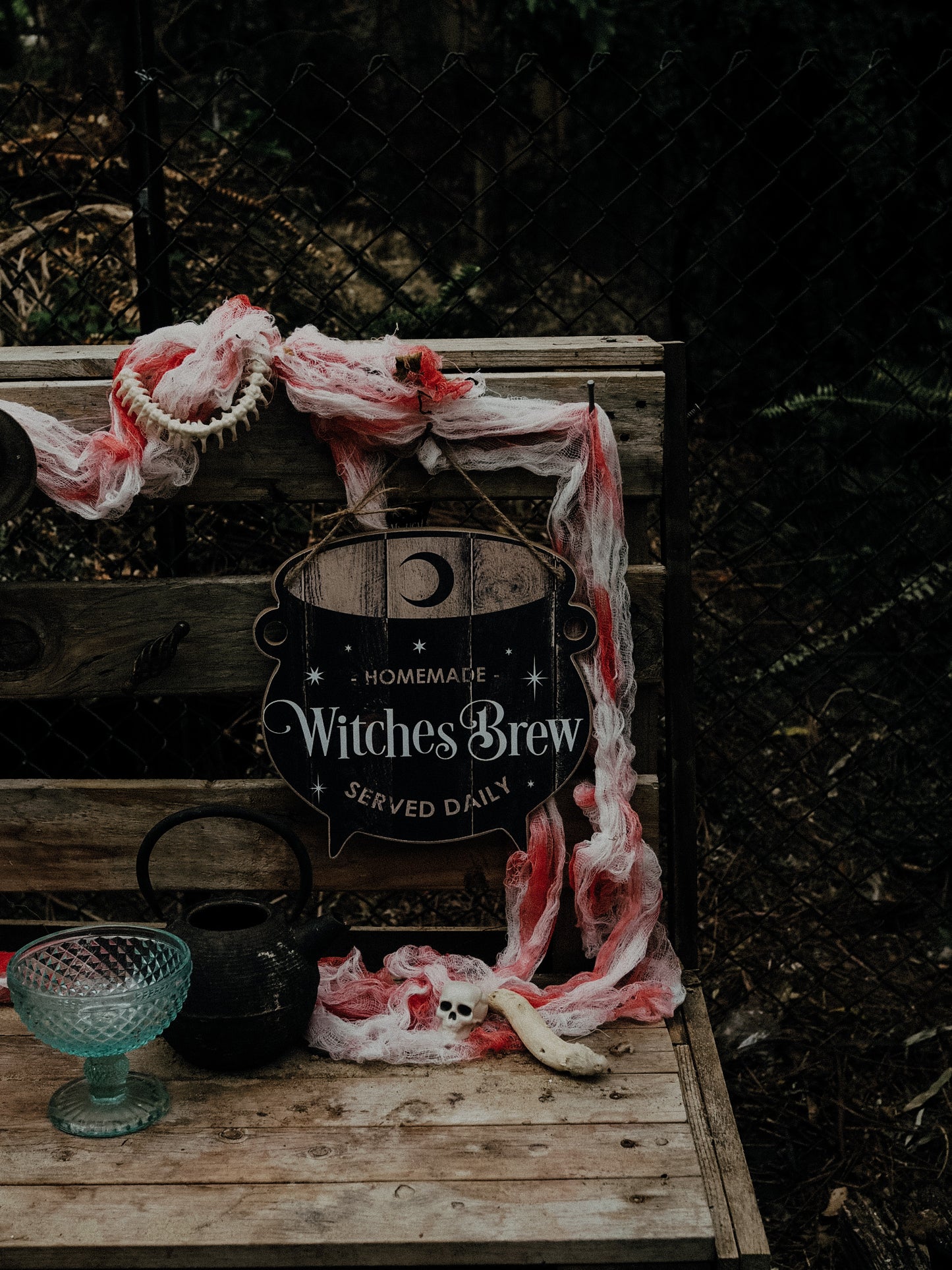Witches Brew Cauldron - Hanging Sign