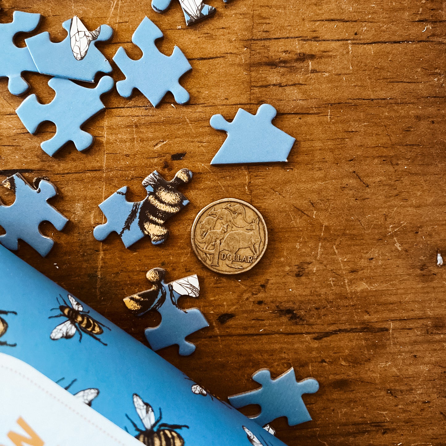 Blue Sky Bee Hexagonal Jig Saw Puzzle