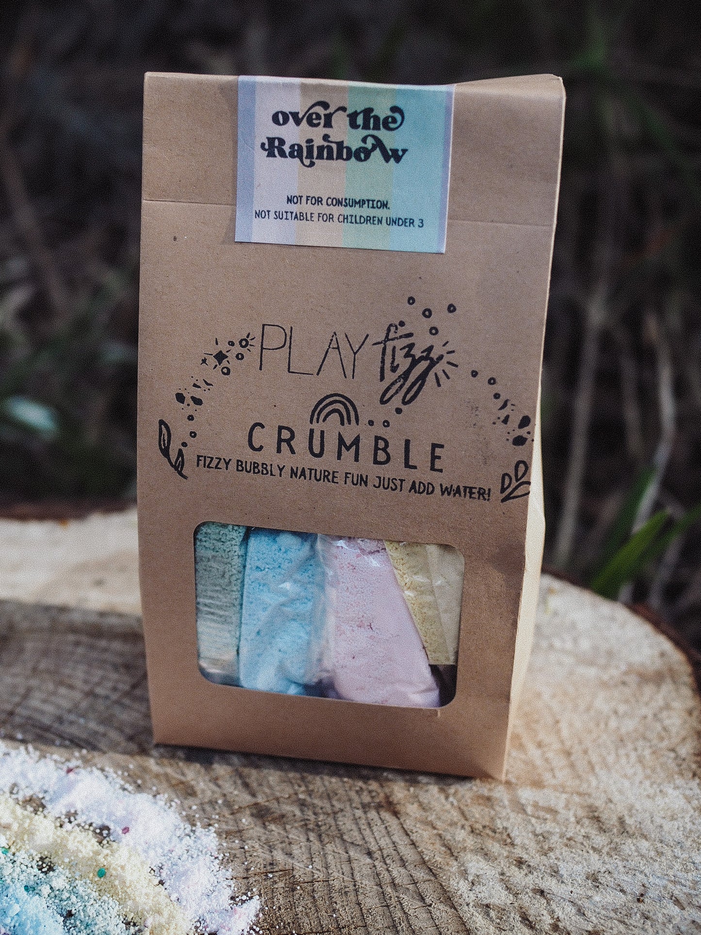 WHOLESALE Rainbow PLAYFIZZ Crumble (No Pops) in PACK all 5 colours separated