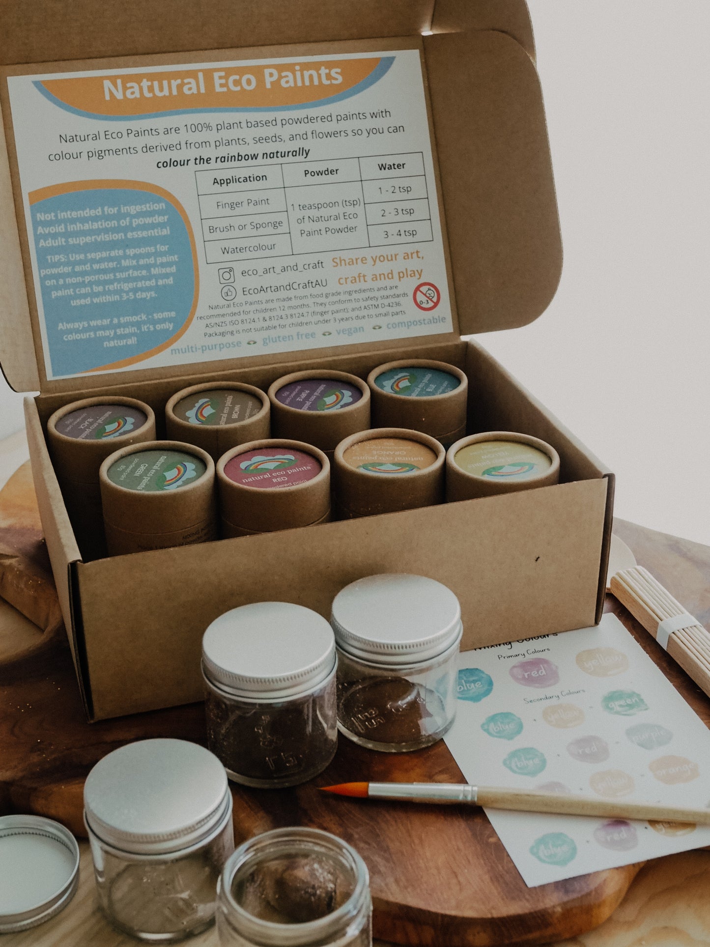 Natural Eco Paints - plastic free natural paint for kids