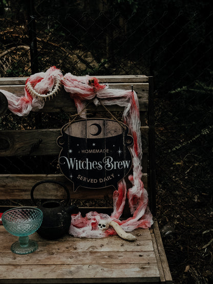 Witches Brew Cauldron - Hanging Sign