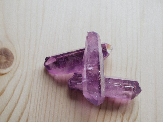 Polished Purple Aura Quartz Point