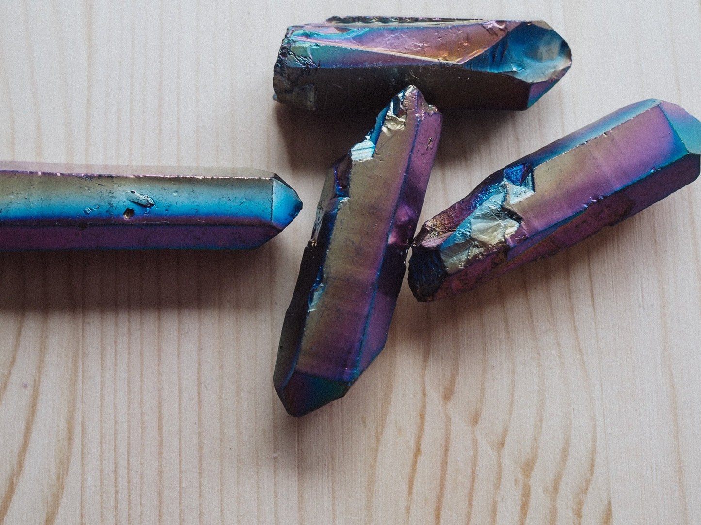 Polished Rainbow Aura Quartz Point