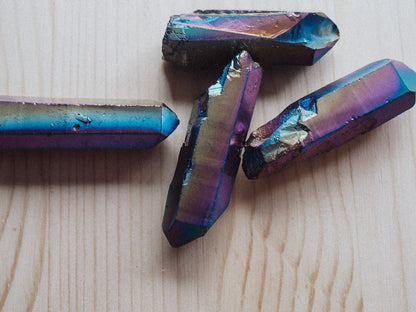 Polished Rainbow Aura Quartz Point
