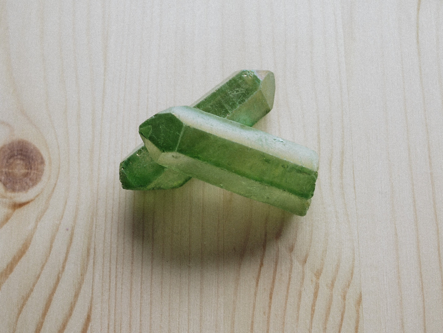 Polished Green Aura Quartz Point