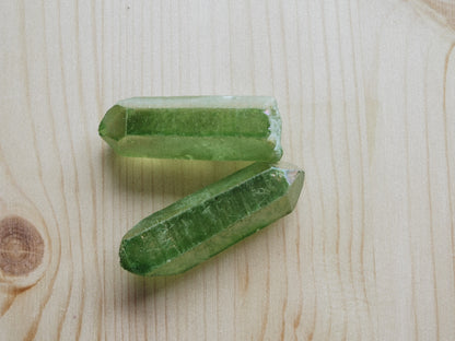 Polished Green Aura Quartz Point