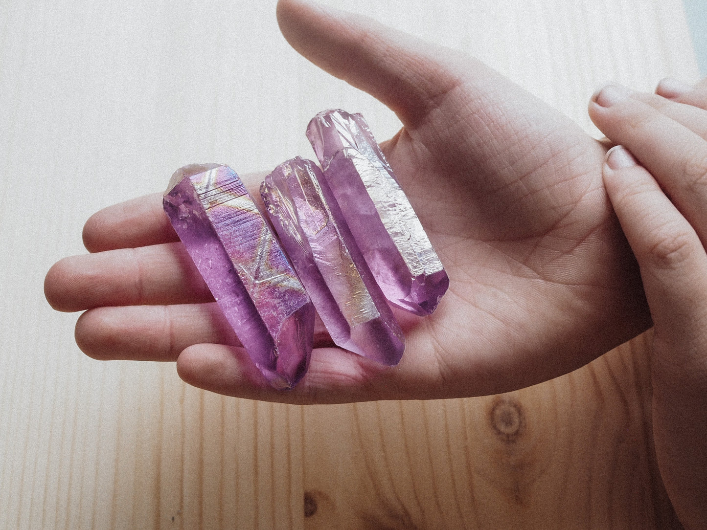 Polished Purple Aura Quartz Point