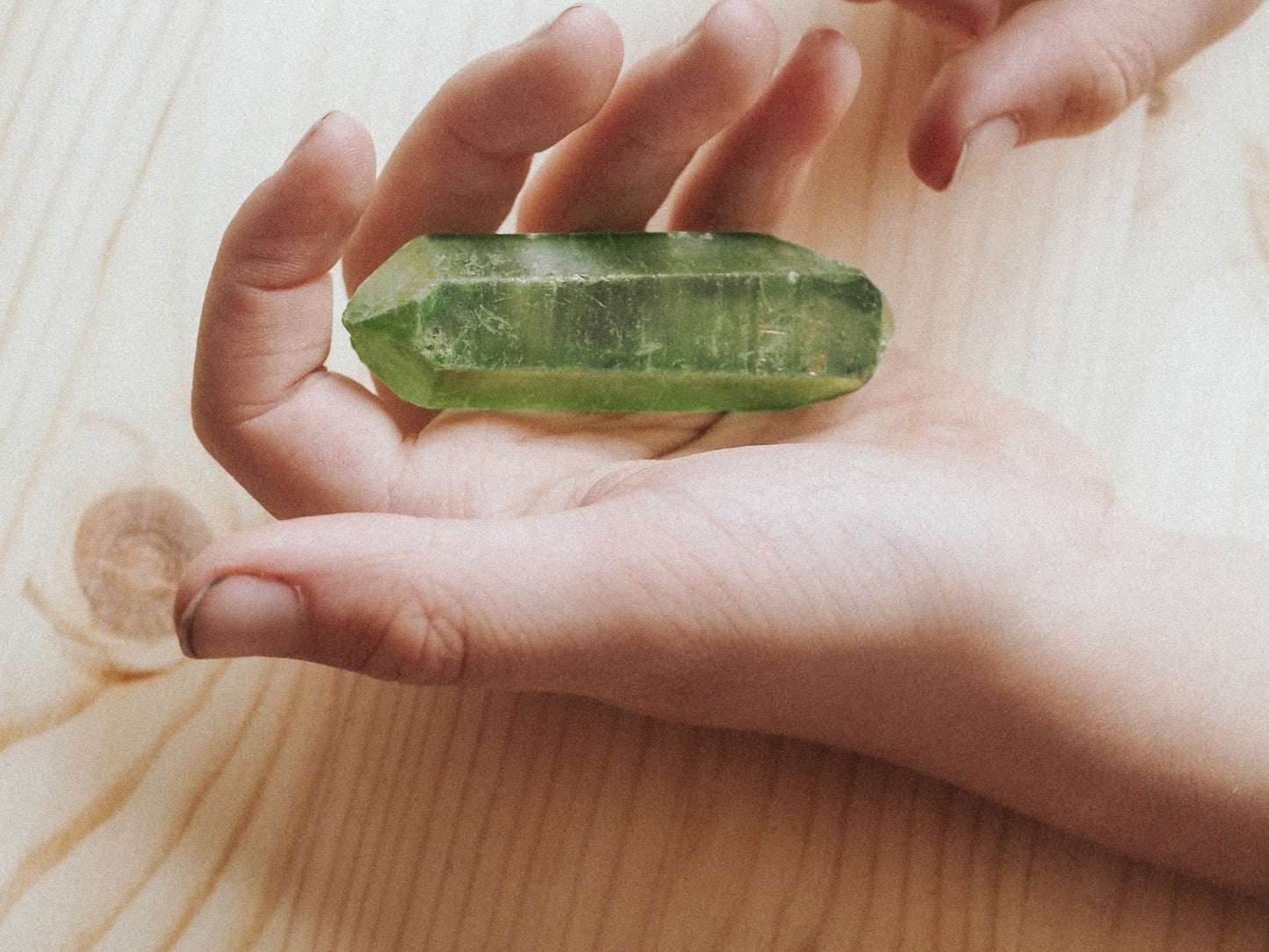 Polished Green Aura Quartz Point