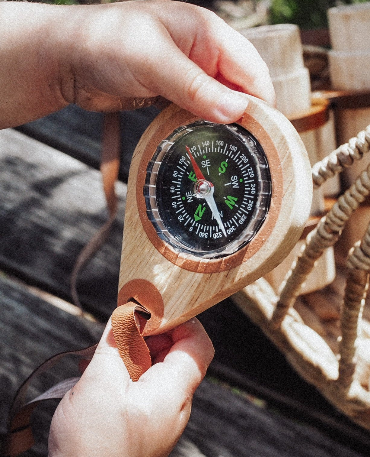 Wooden compass