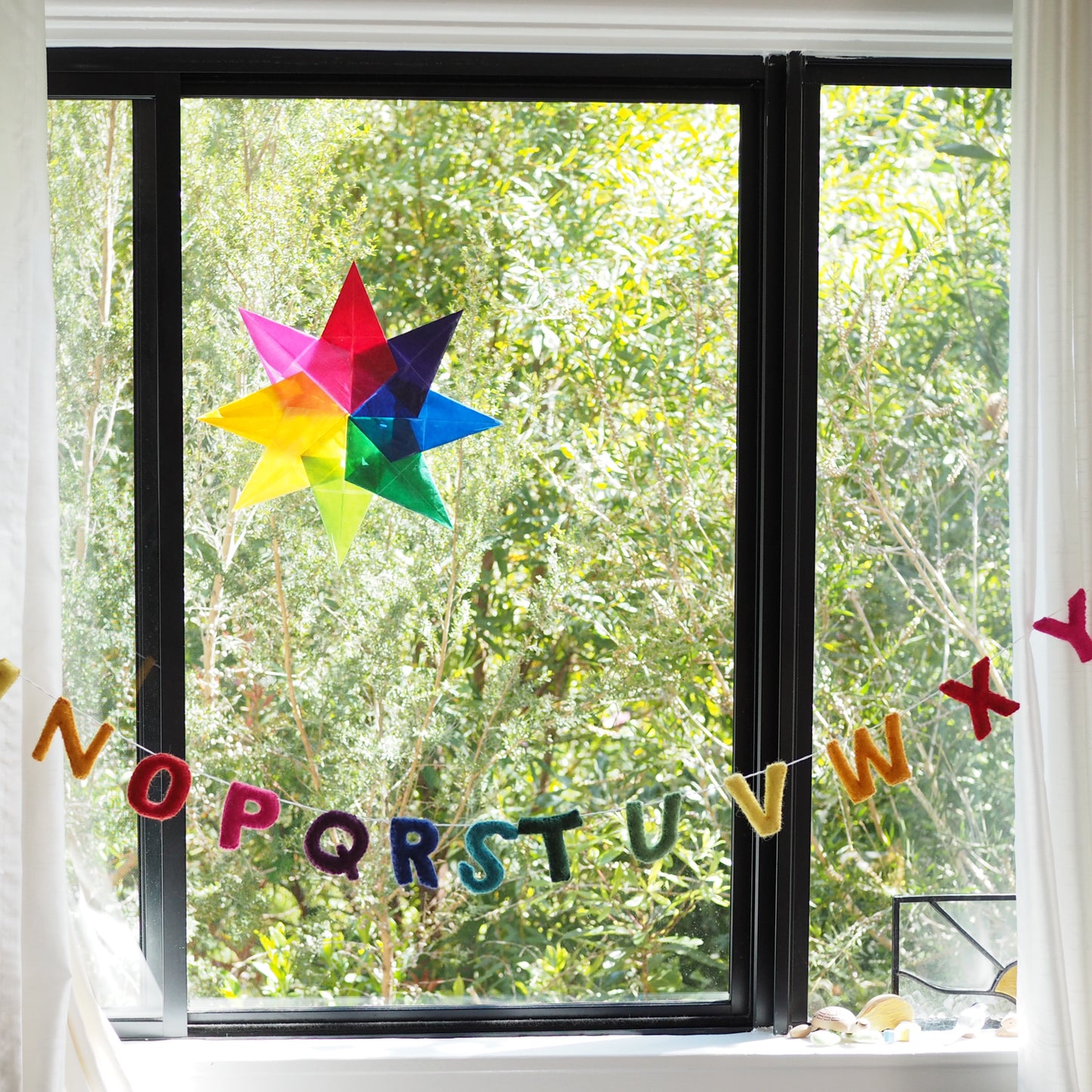 Window Star Folding Paper - Wax-like Kite Paper - 40gsm Assorted Rainbow Colours