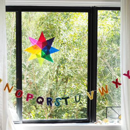 Window Star Folding Paper - Wax-like Kite Paper - 40gsm Assorted Rainbow Colours