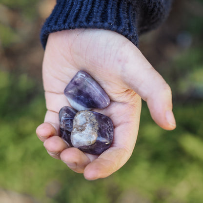 Chevron Amethyst Medium Tumbled Stone