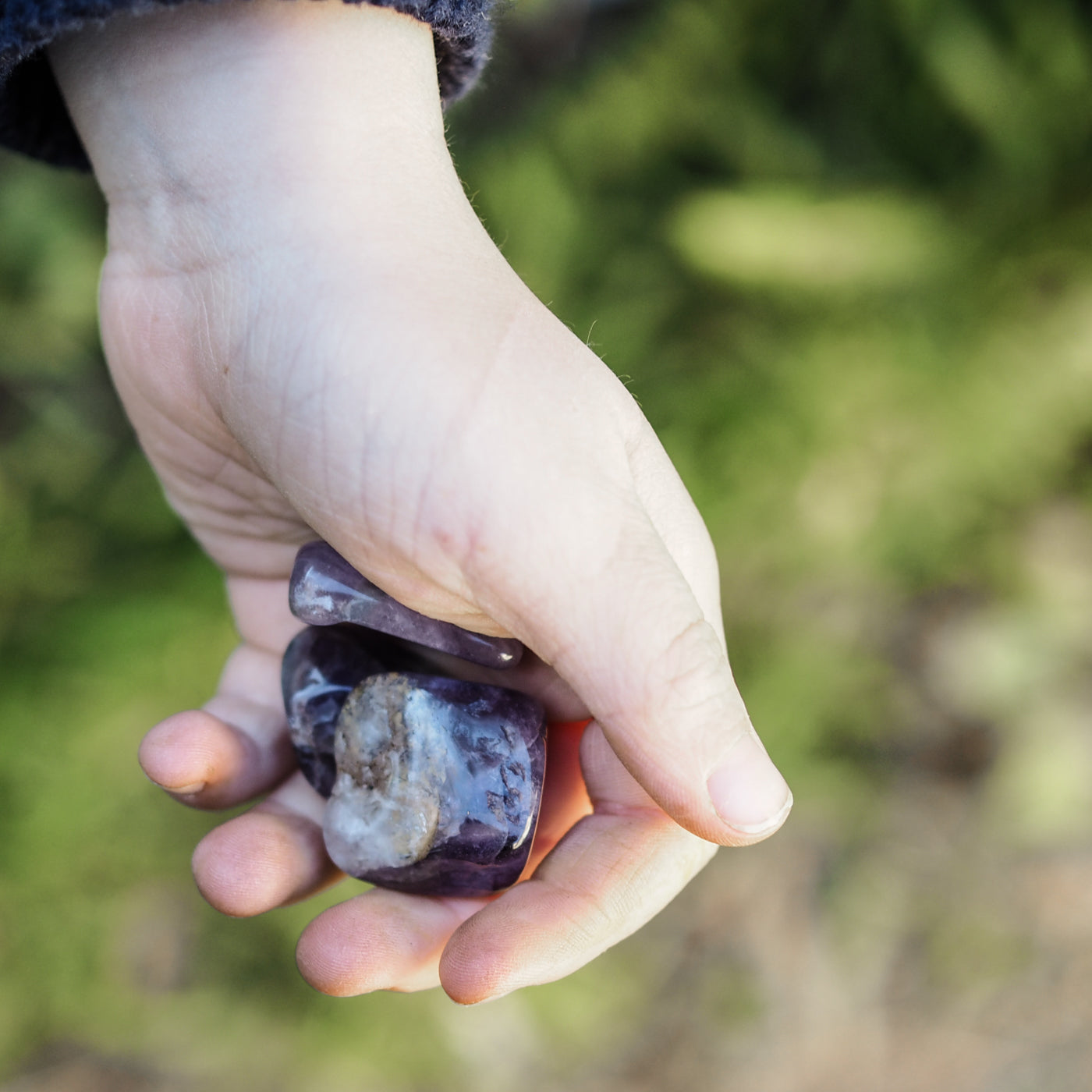 Chevron Amethyst Medium Tumbled Stone