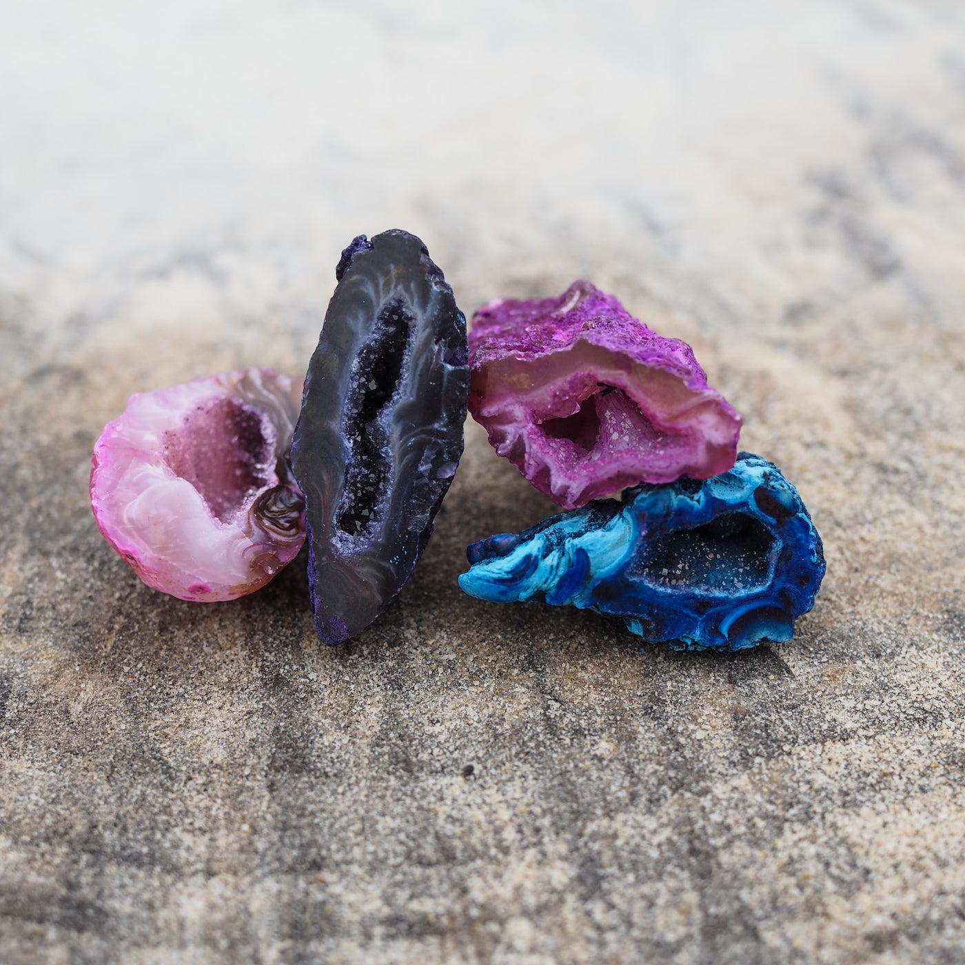 Set of 4 Mini Agate Caves