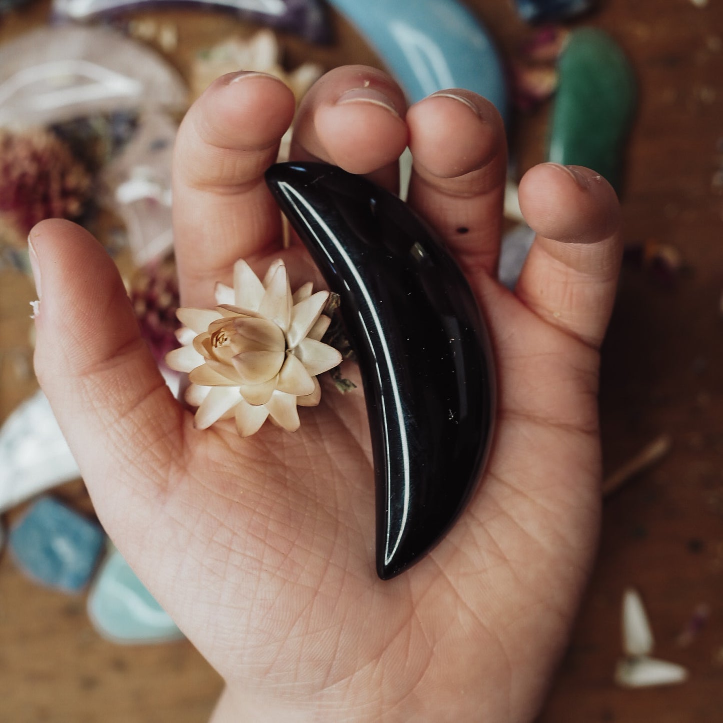 Crystal Moon Black Obsidian
