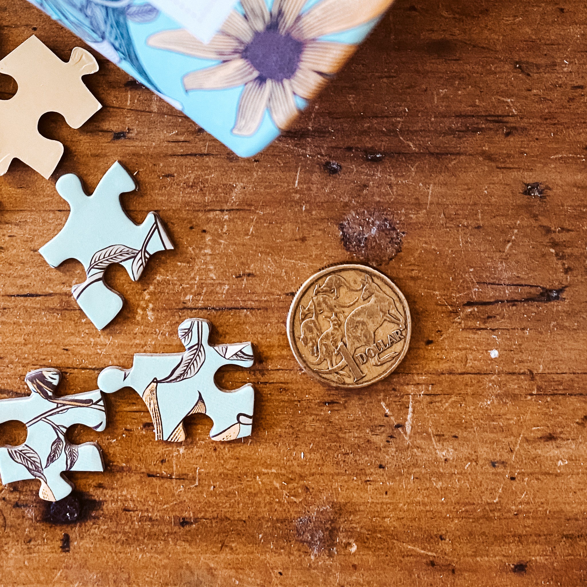 Flowers and Bee Hexagonal Jig Saw Puzzle