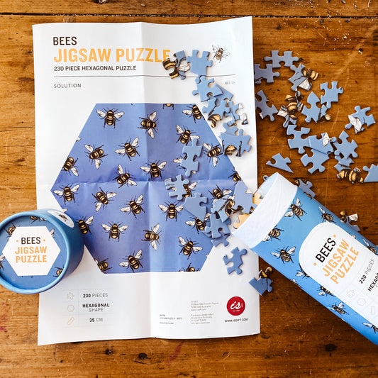 Blue Sky Bee Hexagonal Jig Saw Puzzle