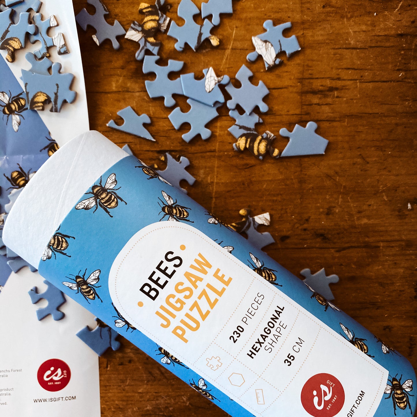 Blue Sky Bee Hexagonal Jig Saw Puzzle