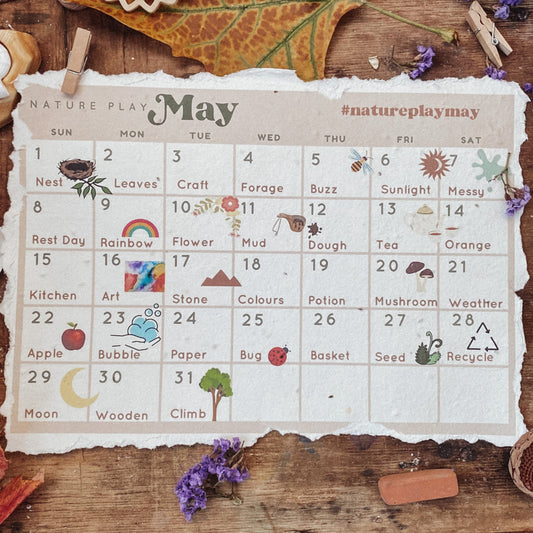 Nature Play May Calendar & Prompts
