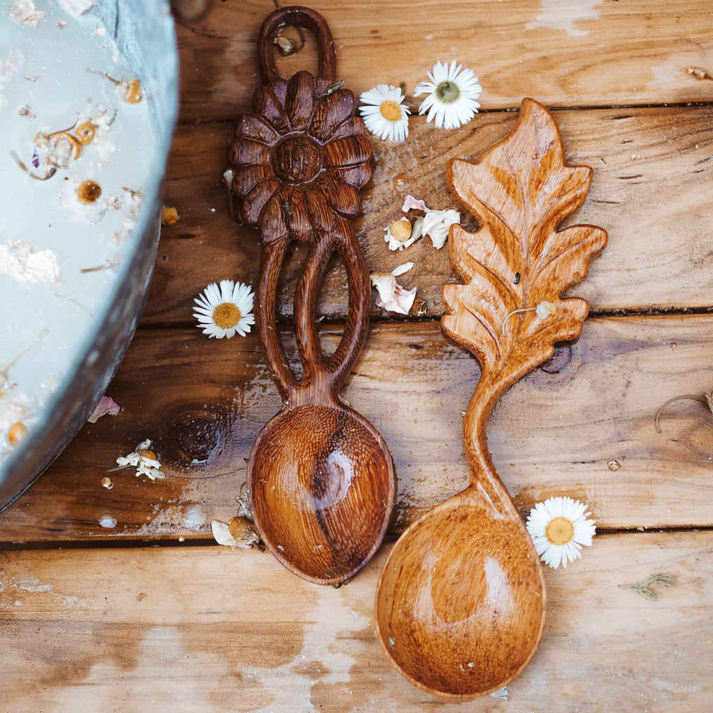 Handcrafted Daisy & Leaf Spoons | Natural Play - Wild Mountain Child