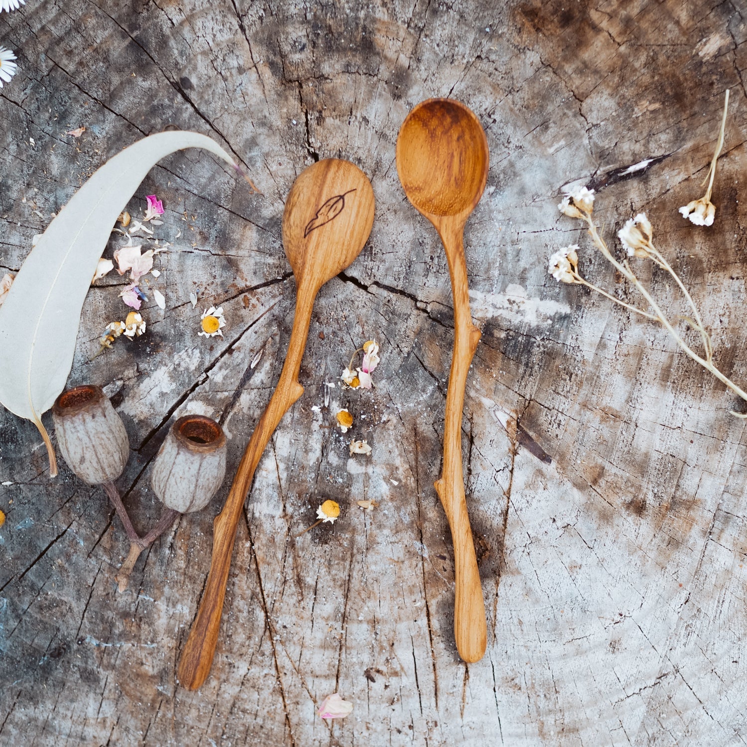 Handcrafted Twig Spoon | Natural Play Tools - Wild Mountain Child