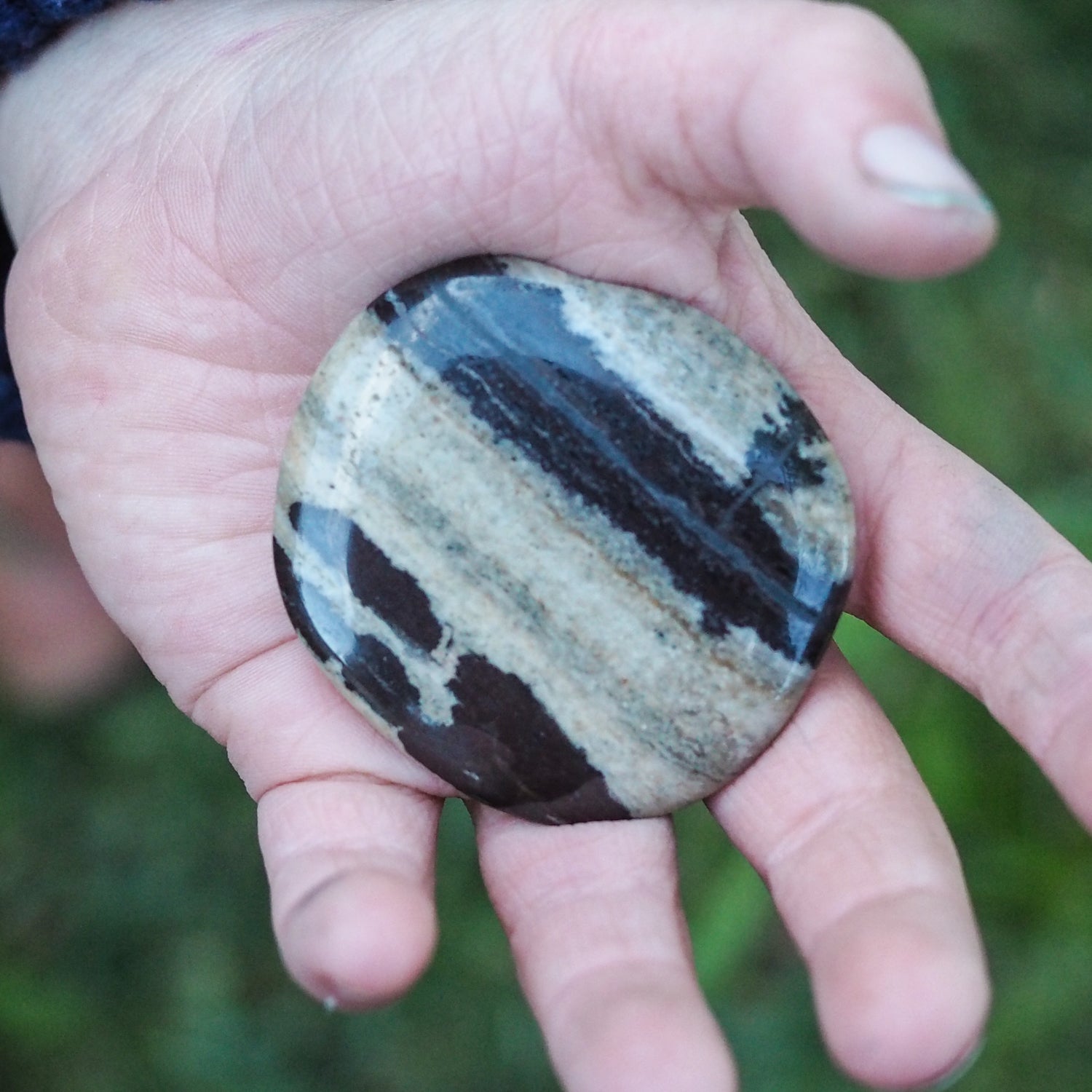 Nguni Jasper Flat Palm Stone