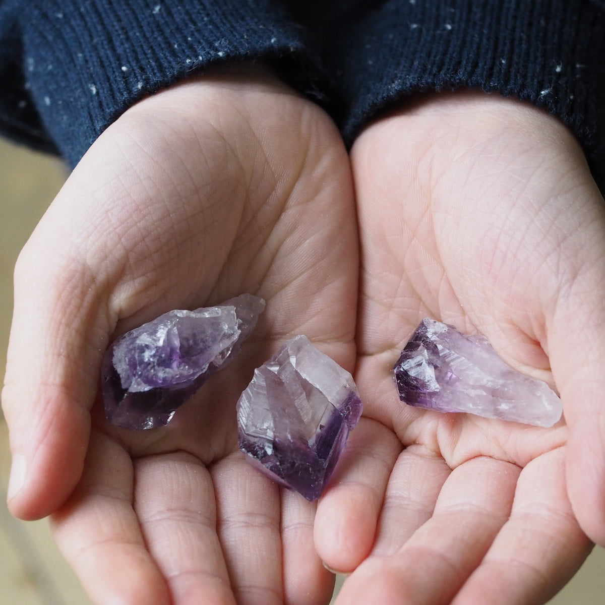 3 small Amethyst Points